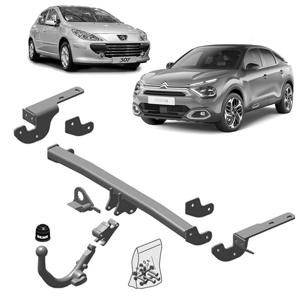 Brink Towbar for Peugeot 308 (09/2007 - 08/2013), Citroen DS4 (04/2011 - 07/2015), Citroen C4 (11/2009 - 09/2020), Citroen C4 (11/2004 - 07/2011), Citroen C4 (11/2004 - 07/2011), Peugeot 307 (08/2000 - 08/2007), DS Ds 4 / Ds 4 Crossback (07/2015 -...