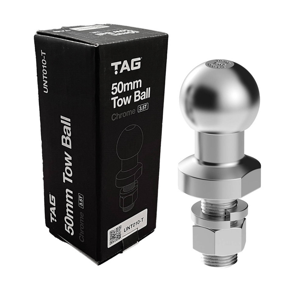 
                  
                    Load image into Gallery viewer, TAG Chrome Tow Ball - 50mm, 3.5 tonne (Boxed)
                  
                