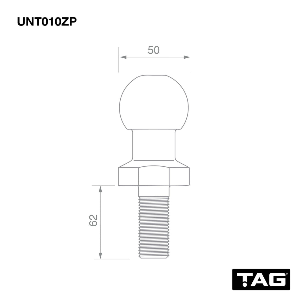 
                  
                    Load image into Gallery viewer, TAG Zinc Plated Tow Ball - 50mm, 3.5 tonne
                  
                