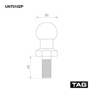 
                  
                    Load image into Gallery viewer, TAG Zinc Plated Tow Ball - 50mm, 3.5 tonne
                  
                