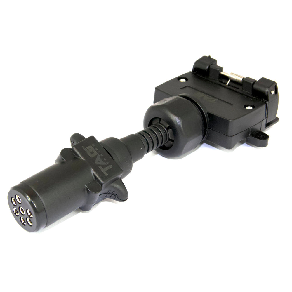 TAG Trailer Adapter - 7 Pin Small Round Plug to 7 Pin Flat Socket