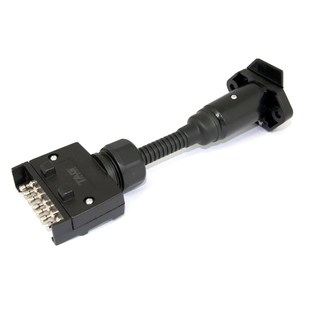 TAG Pulse Trailer Adapter - 7 Pin Flat Plug to 7 Pin Small Round Socket